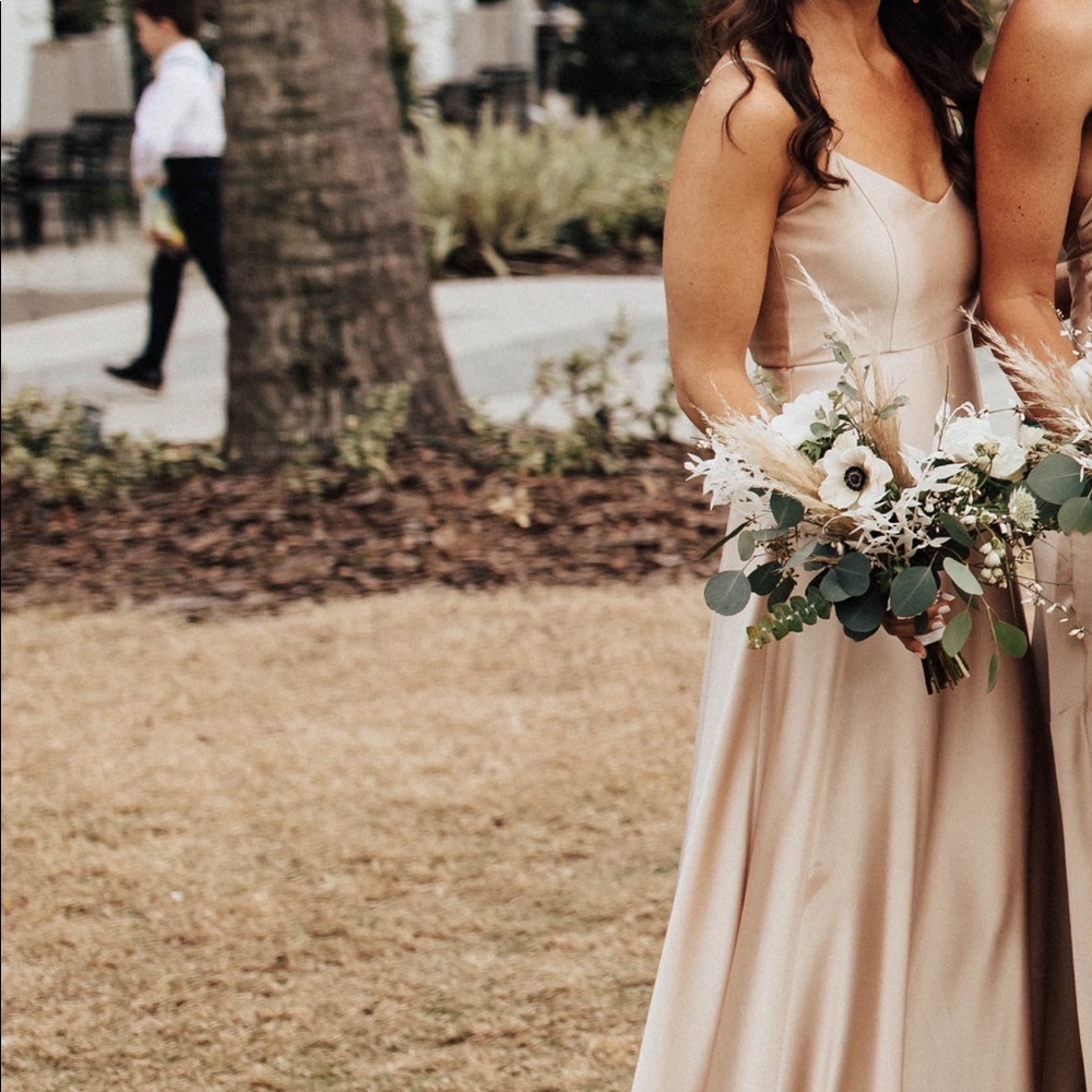 Show Me Your MuMu Faith Maxi Dress, size XXS, Champagne Luxe Satin